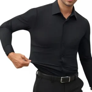 Mens Super Stretchy Quick-Drying Breathable Dress Shirt