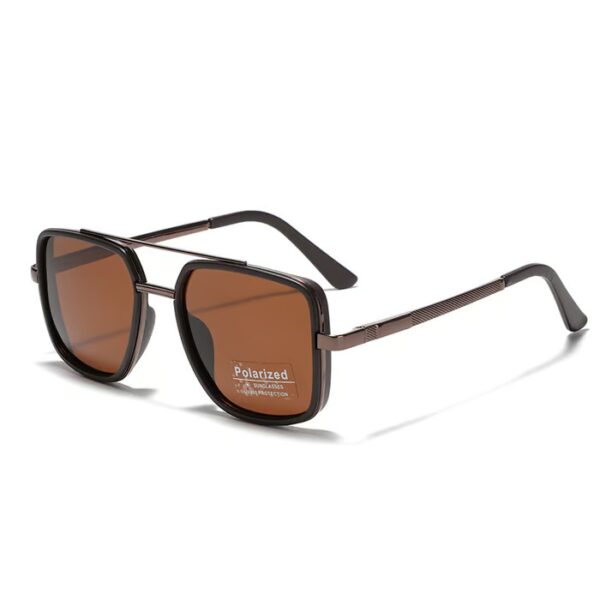 Retro Square Flat Top Sunglasses with a geometric frame and double beam design, offering both style and eye protection.