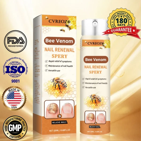 Cvreoz®Bee Venom Nail Renewal Spray👨‍⚕️ 𝘾𝙚𝙧𝙩𝙞𝙛𝙞𝙚𝙙 𝙗𝙮 𝙩𝙝𝙚 𝘼𝙢𝙚𝙧𝙞𝙘𝙖𝙣 𝘼𝙘𝙖𝙙𝙚𝙢𝙮 𝙤𝙛 𝘿𝙚𝙧𝙢𝙖𝙩𝙤𝙡𝙤𝙜𝙮(𝘼𝘼𝘿)