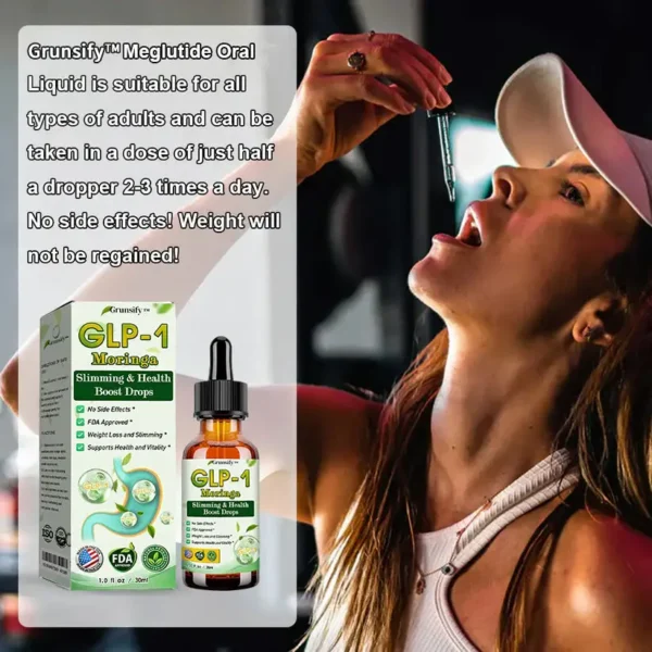 Grunsify® 👩‍⚕️GLP-1 Moringa Slimming & Health Boost Drops( Food-grade fat burner – Developed by The Obesity Society)