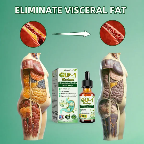 Grunsify® 👩‍⚕️GLP-1 Moringa Slimming & Health Boost Drops( Food-grade fat burner – Developed by The Obesity Society)