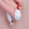 Hand-Painted Chicken Earrings