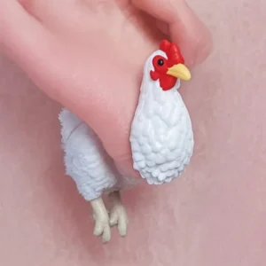 Hand-Painted Chicken Earrings