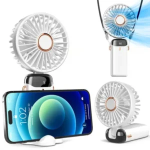 Foldable Neck Fan with Digital Display