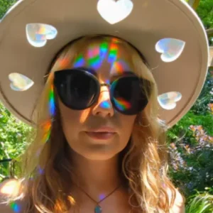 Holographic Heart Cowboy Hat