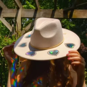 Holographic Heart Cowboy Hat