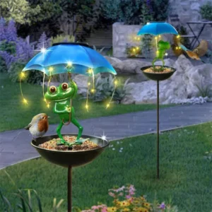 Solar Frog Umbrella Garden Light