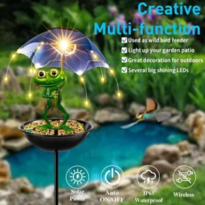 Solar Frog Umbrella Garden Light